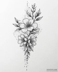 Tat tattoo sketch, traditional japanese sakur... - эскиз тату (№1753642439_0, 27.07.2025 18:53) — Tatufoto.com