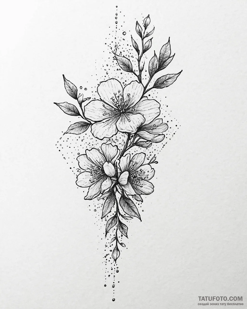 Tat tattoo sketch, traditional japanese sakur... - эскиз тату (№1753642439_0, 27.07.2025 18:53) — Tatufoto.com