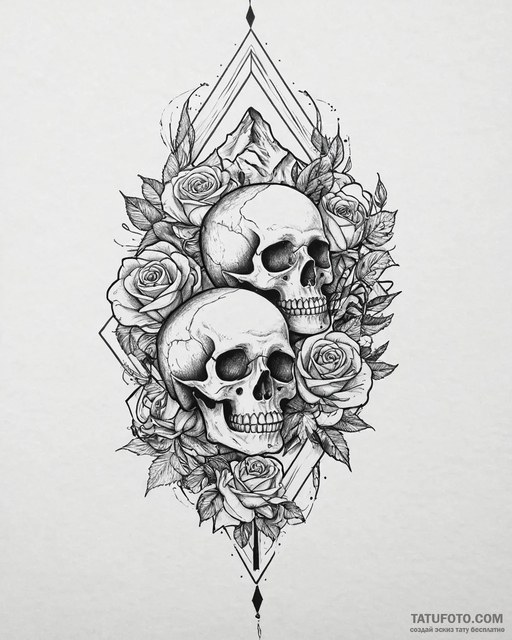 Tattoo sketch, thin outline of mountain peaks... - эскиз тату (№1753643035_0, 27.07.2025 19:03) — Tatufoto.com