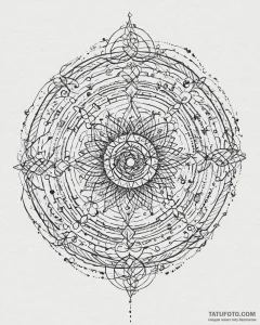Tattoo sketch, concentric circles forming hyp... - эскиз тату (№1753643233_0, 27.07.2025 19:07) — Tatufoto.com