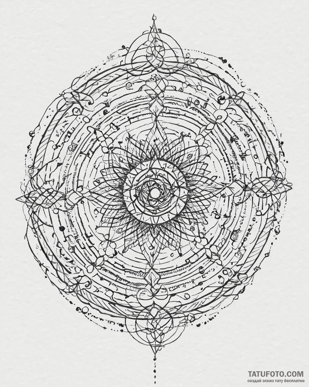 Tattoo sketch, concentric circles forming hyp... - эскиз тату (№1753643233_0, 27.07.2025 19:07) — Tatufoto.com