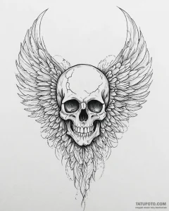 череп ангел - эскиз тату (№1753644138_0, 27.07.2025 19:22) — Tatufoto.com
