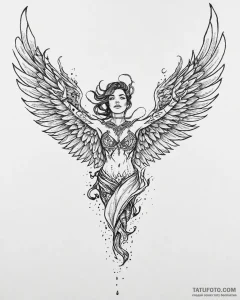 Tat tattoo sketch, nimona with fiery wings sp... - эскиз тату (№1753645050_0, 27.07.2025 19:37) — Tatufoto.com