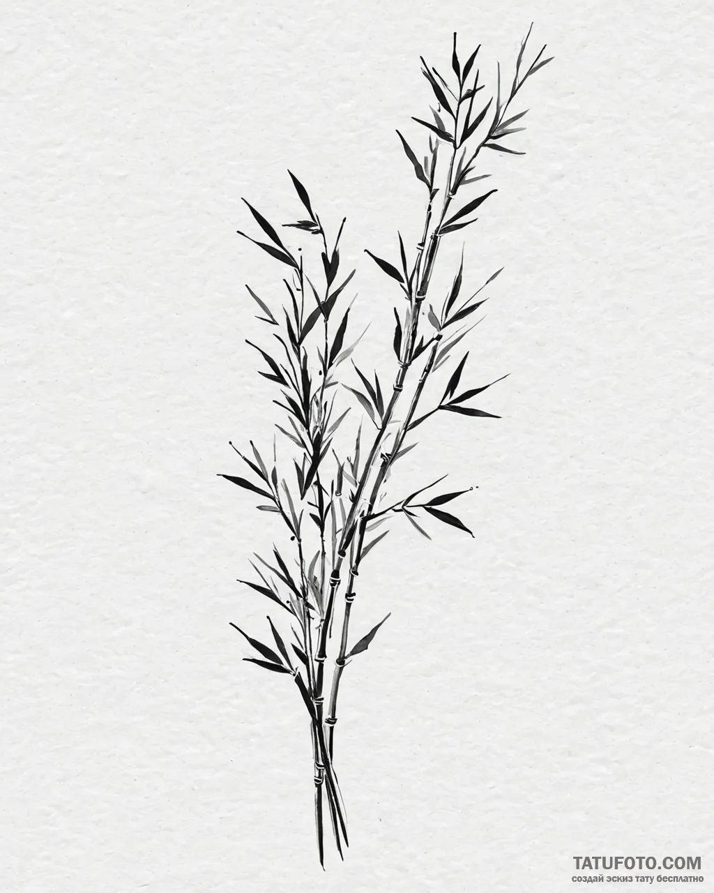 Tattoo sketch, japanese ink wash style bamboo... - эскиз тату (№1753645850_0, 27.07.2025 19:50) — Tatufoto.com