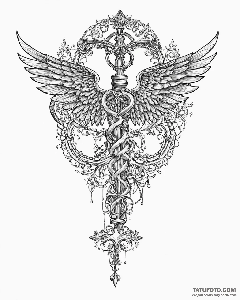 Tat tattoo sketch, minimalist silhouette of h... - эскиз тату (№1753647059_0, 27.07.2025 20:10) — Tatufoto.com