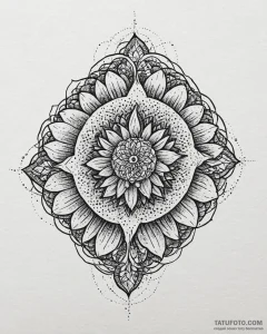 Tat tattoo sketch, glowing flower of life wit... - эскиз тату (№1753649487_0, 27.07.2025 20:51) — Tatufoto.com