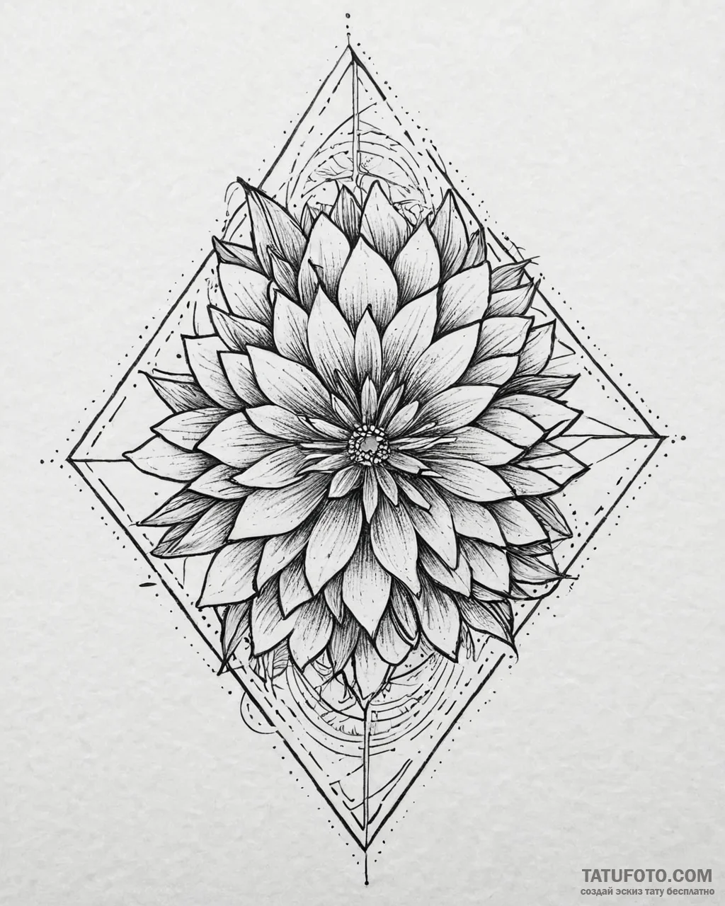 Tat tattoo sketch, floral motif combined with... - эскиз тату (№1753654943_0, 27.07.2025 22:22) — Tatufoto.com