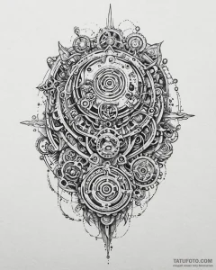 Tat tattoo sketch, steampunk mechanical mytho... - эскиз тату (№1753660562_0, 27.07.2025 23:56) — Tatufoto.com