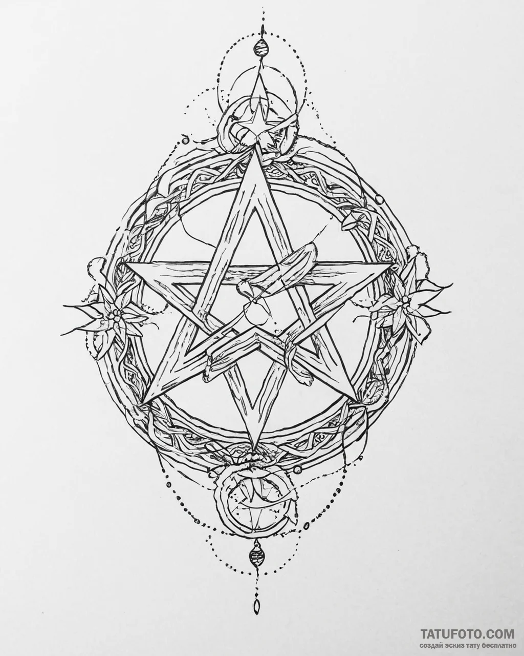 пентаграмма - эскиз тату (№1753660603_0, 27.07.2025 23:56) — Tatufoto.com