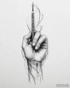 Tat tattoo sketch, tattoo artist’s hand holdi... - эскиз тату (№1753660951_0, 28.07.2025 00:02) — Tatufoto.com