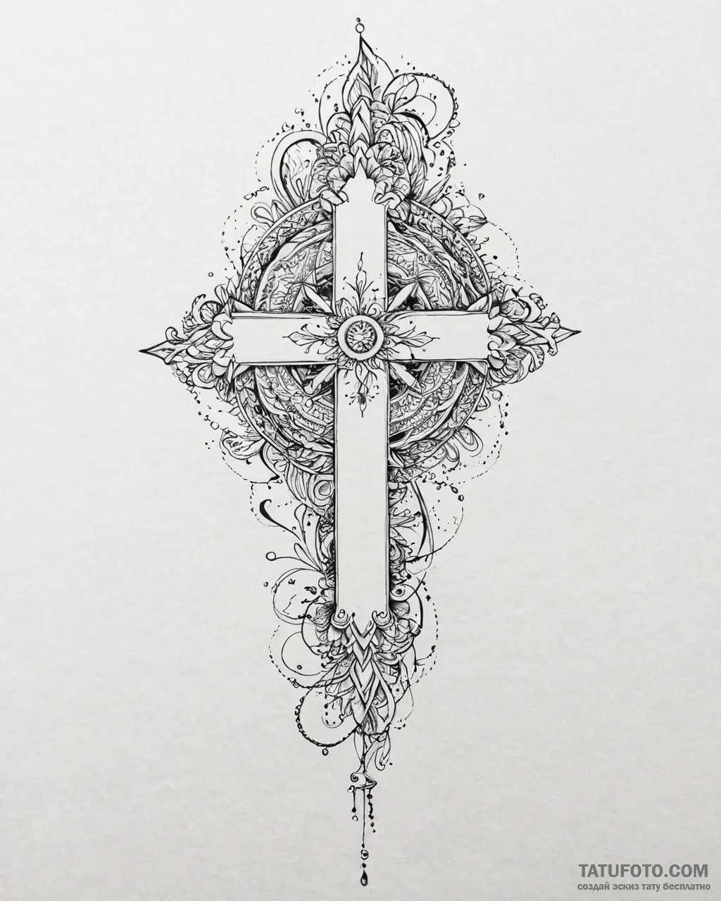 Tattoo sketch, swirling abstract patterns wit... - эскиз тату (№1753661539_0, 28.07.2025 00:12) — Tatufoto.com