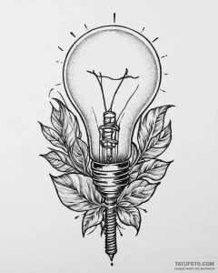 Tat tattoo sketch, entrepreneur’s lightbulb g... - эскиз тату (№1753661736_0, 28.07.2025 00:15) — Tatufoto.com
