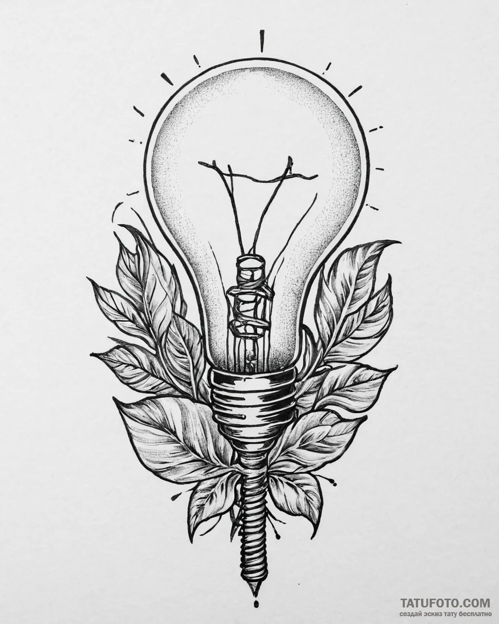 Tat tattoo sketch, entrepreneur’s lightbulb g... - эскиз тату (№1753661736_0, 28.07.2025 00:15) — Tatufoto.com