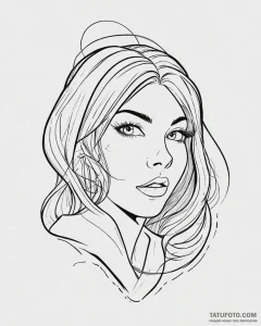 Tattoo sketch, gwen stacy with flowing hair a... - эскиз тату (№1753662722_0, 28.07.2025 00:32) — Tatufoto.com