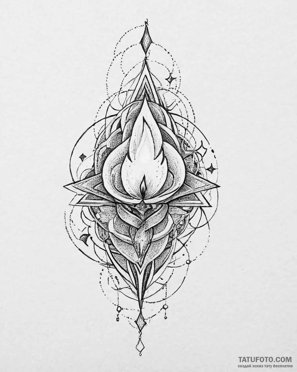 Tat tattoo sketch, flickering candle flame me... - эскиз тату (№1753662918_0, 28.07.2025 00:35) — Tatufoto.com