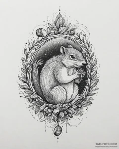 Eskizto, tattoo sketch, scrat chasing acorn,... - эскиз тату (№1753663898_0, 28.07.2025 00:51) — Tatufoto.com