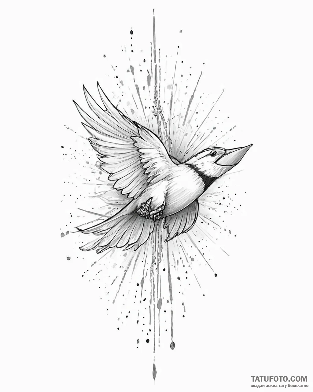 Eskizto, tattoo sketch, dash breaking sound b... - эскиз тату (№1753665326_0, 28.07.2025 01:15) — Tatufoto.com
