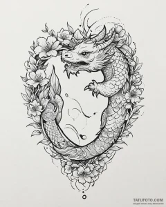 Tat tattoo sketch, animal lover’s heart wrapp... - эскиз тату (№1753665733_0, 28.07.2025 01:22) — Tatufoto.com