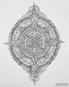 Tat tattoo sketch, intricate mandala filled w... - эскиз тату (№1753665930_0, 28.07.2025 01:25) — Tatufoto.com