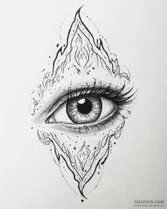 Tattoo sketch, paprika eyes glowing with ener... - эскиз тату (№1753666718_0, 28.07.2025 01:38) — Tatufoto.com