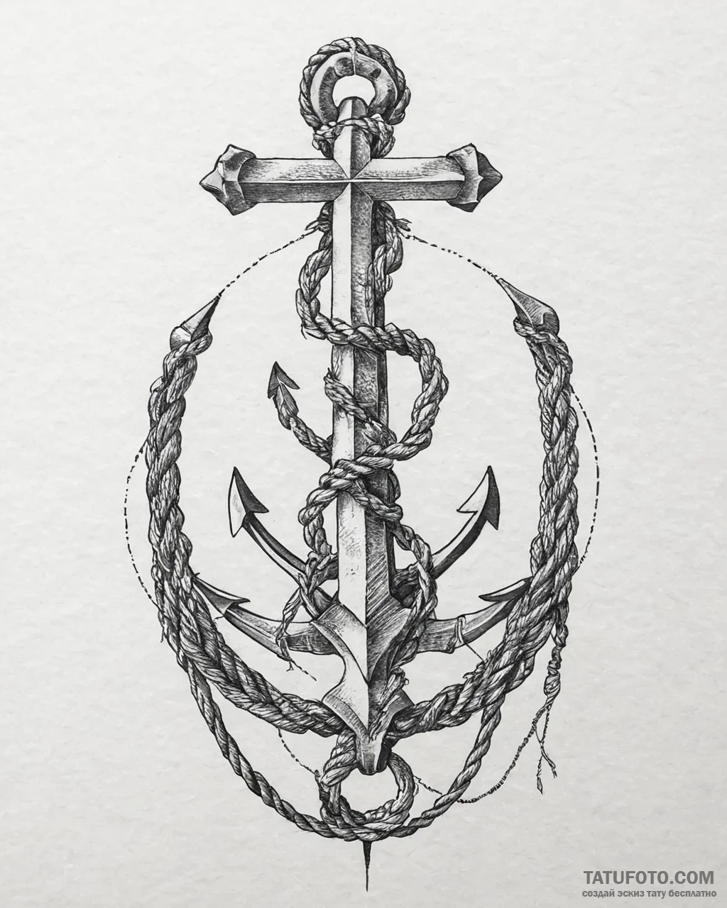 якоря и канаты, concept art for tattoo, black... - эскиз тату (№1753670056_0, 28.07.2025 02:34) — Tatufoto.com