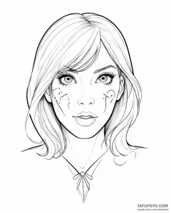 Tat tattoo sketch, gwen stacy eyes glowing in... - эскиз тату (№1753670644_0, 28.07.2025 02:44) — Tatufoto.com