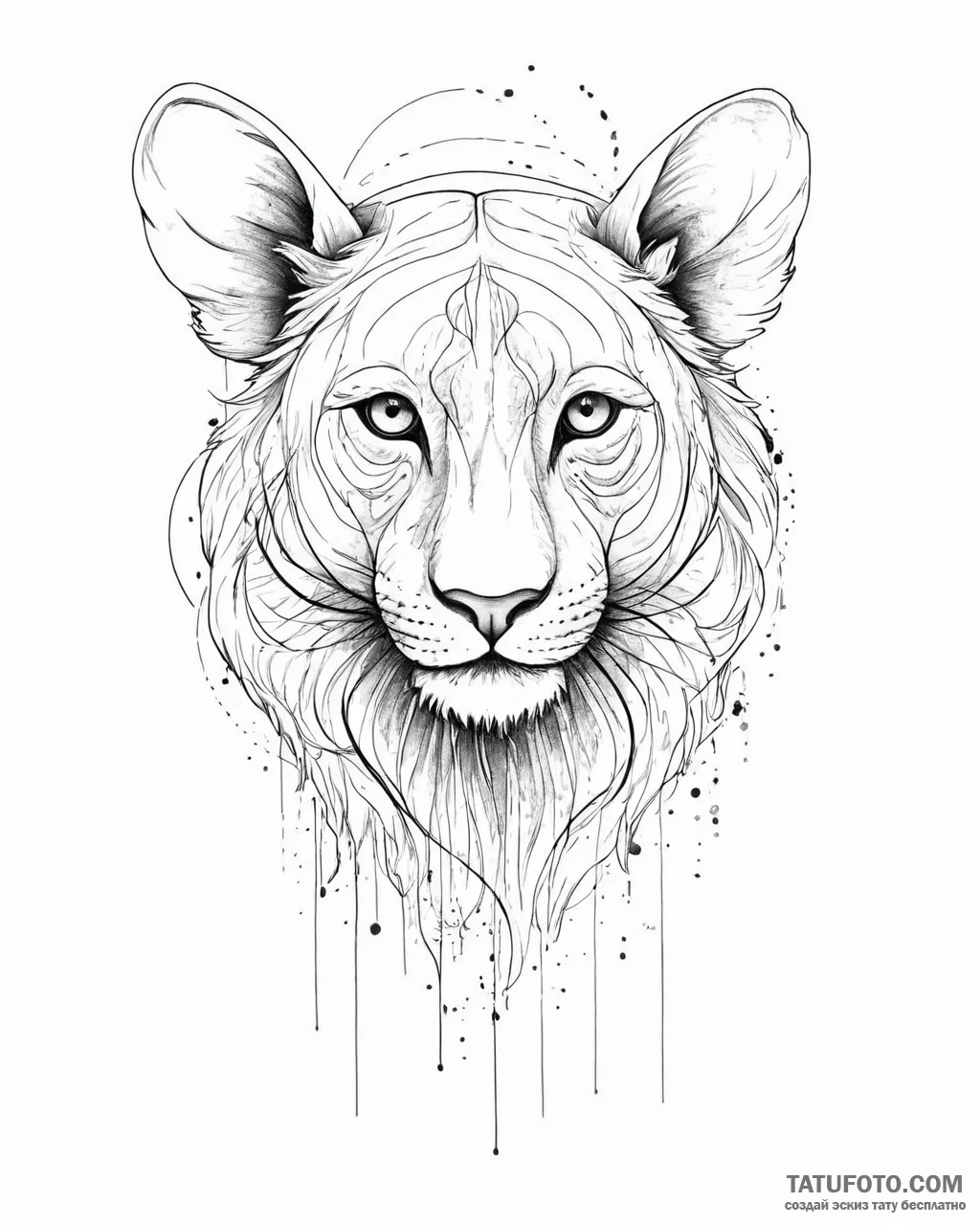 животные с абстрактным фоном - эскиз тату (№1753676062_0, 28.07.2025 04:14) — Tatufoto.com