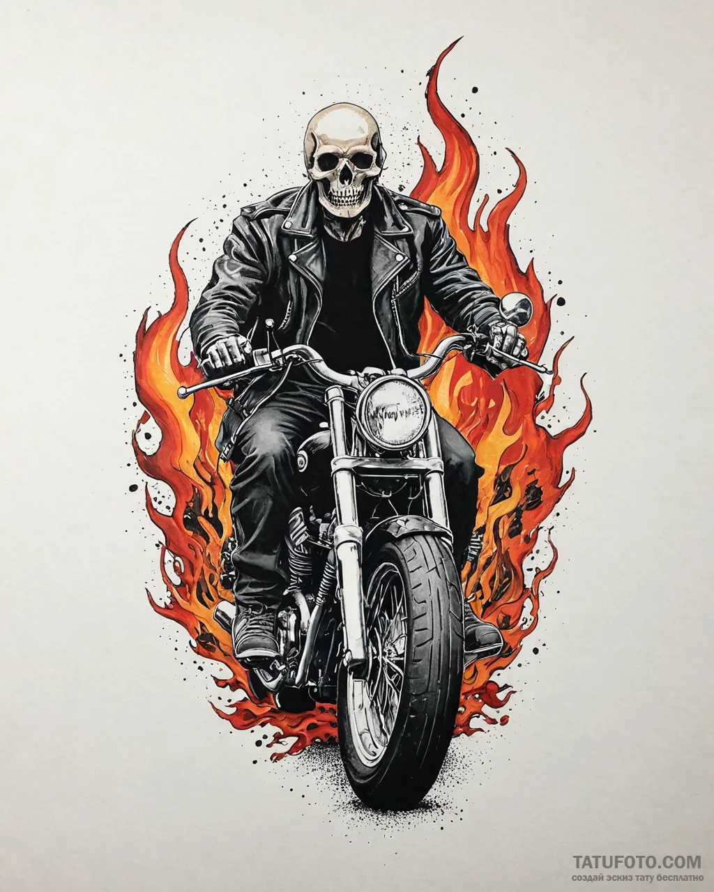 Tattoo sketch, rugged biker with leather jack... - эскиз тату (№1753676655_0, 28.07.2025 04:24) — Tatufoto.com