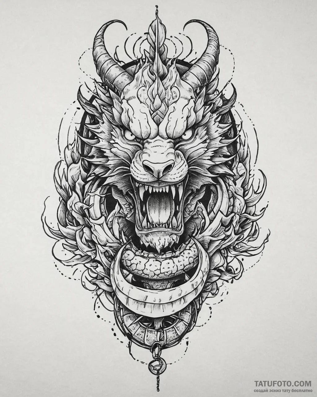 Tattoo sketch, haku transforming into dragon,... - эскиз тату (№1753677441_0, 28.07.2025 04:37) — Tatufoto.com