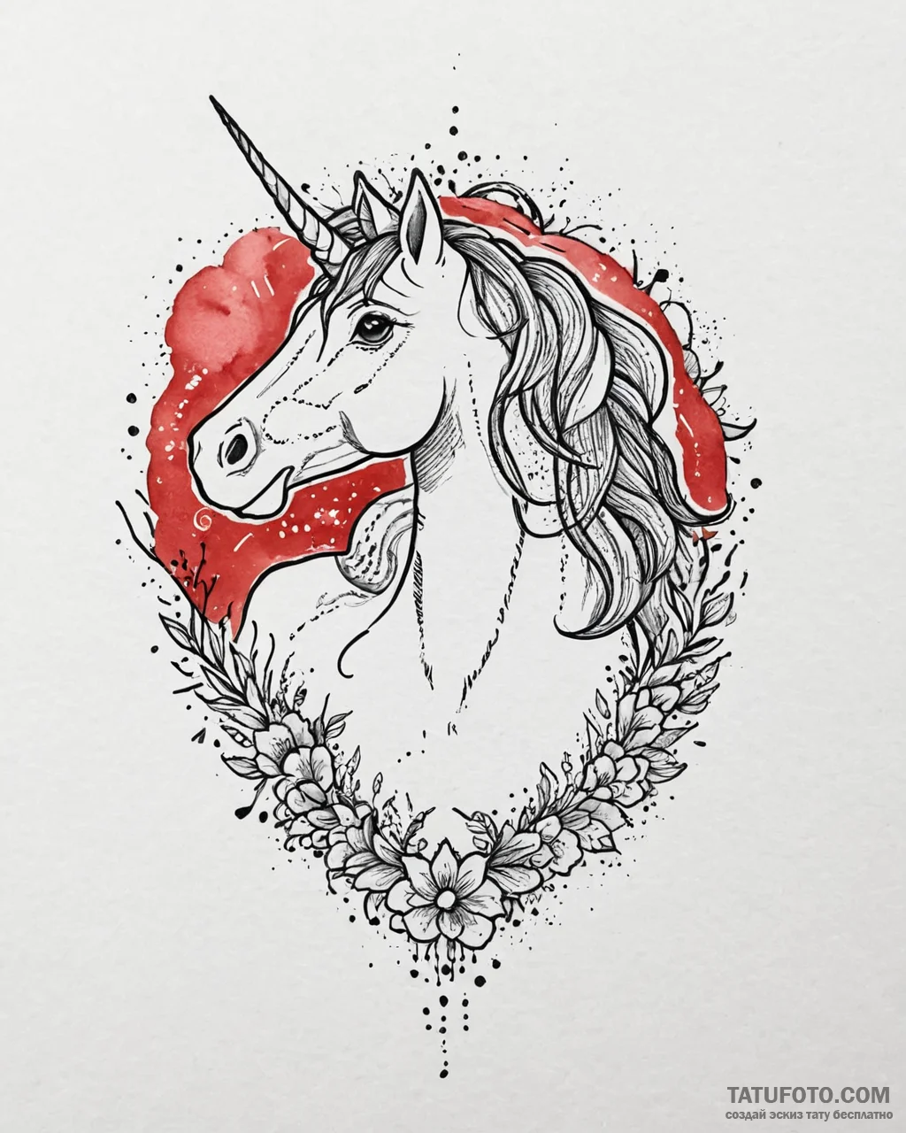 Tattoo sketch, agnes holding unicorn plush, c... - эскиз тату (№1753682404_0, 28.07.2025 06:00) — Tatufoto.com