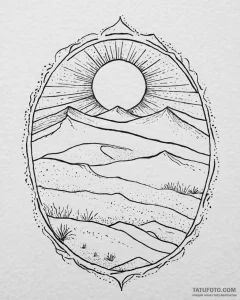 Tat tattoo sketch, vast desert dunes with rip... - эскиз тату (№1753683391_0, 28.07.2025 06:16) — Tatufoto.com