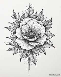 Tattoo sketch, wild rose bush with sharp thor... - эскиз тату (№1753683587_0, 28.07.2025 06:19) — Tatufoto.com