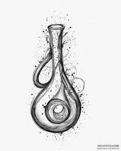 Klein bottle, concept art for tattoo, waterco... - эскиз тату (№1753706733_0, 28.07.2025 12:45) — Tatufoto.com
