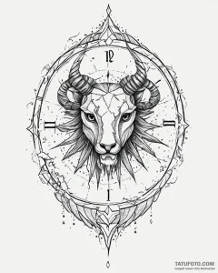 Tattoo sketch a zodiac glyph composed of shat... - эскиз тату (№1753706931_0, 28.07.2025 12:48) — Tatufoto.com