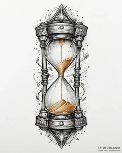 Tattoo design a simple hourglass with sand fl... - эскиз тату (№1753707527_0, 28.07.2025 12:58) — Tatufoto.com