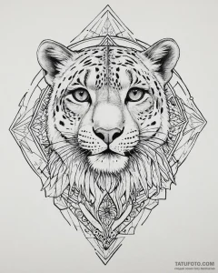 A snow leopard in the mountains (is there, bu... - эскиз тату (№1753708942_0, 28.07.2025 13:22) — Tatufoto.com