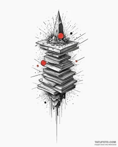 Floating data monolith, concept art for tatto... - эскиз тату (№1753710181_0, 28.07.2025 13:43) — Tatufoto.com