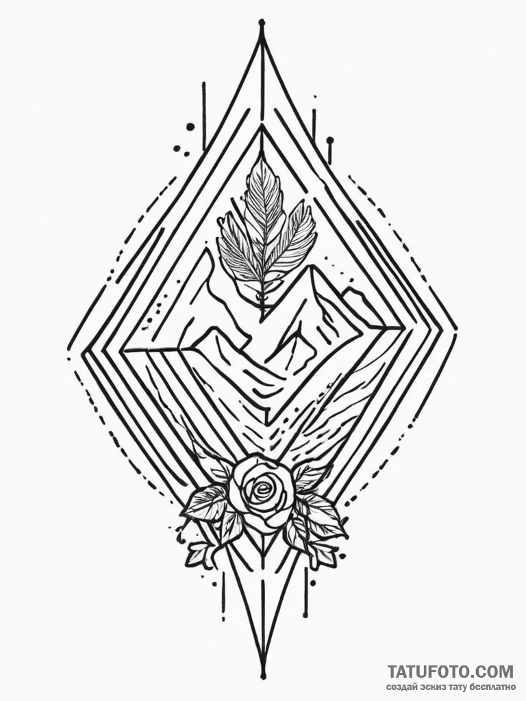 Tattoo design a "rank up" arrow with a challe... - эскиз тату (№1753711579_0, 28.07.2025 14:06) — Tatufoto.com