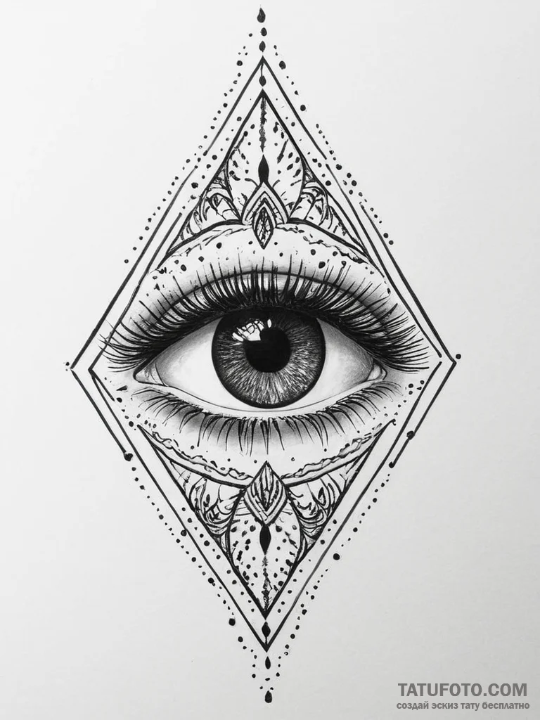 Tattoo design a powerful and serene eye, conv... - эскиз тату (№1753712741_0, 28.07.2025 14:25) — Tatufoto.com