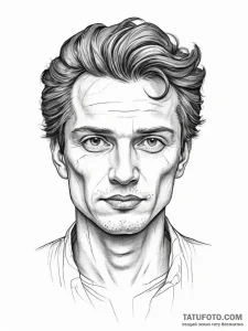 Yesenin, concept art for tattoo, on a clean w... - эскиз тату (№1753713521_0, 28.07.2025 14:38) — Tatufoto.com