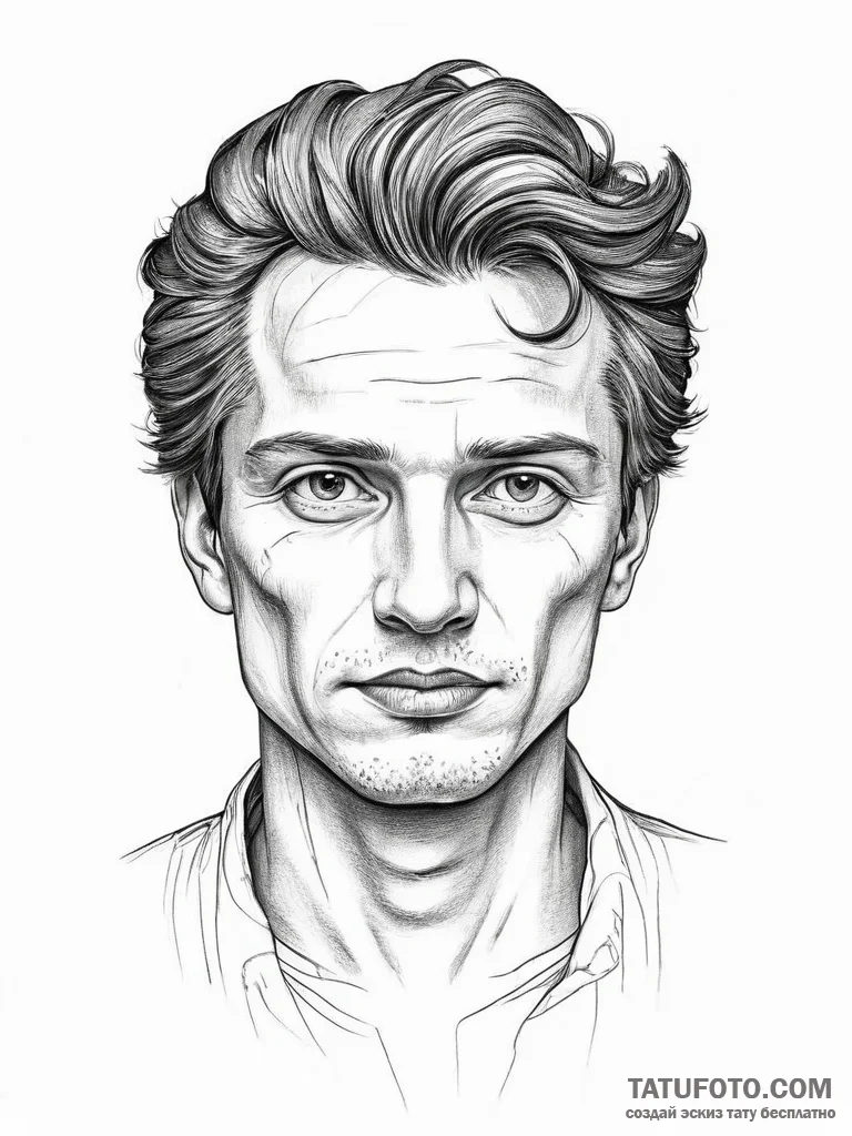 Yesenin, concept art for tattoo, on a clean w... - эскиз тату (№1753713521_0, 28.07.2025 14:38) — Tatufoto.com