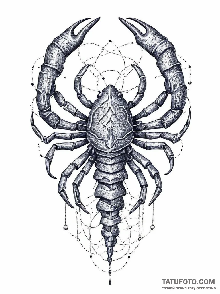 Tattoo design a scorpio scorpion, with pluto'... - эскиз тату (№1753713907_0, 28.07.2025 14:45) — Tatufoto.com