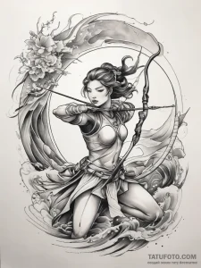 Tattoo sketch a sagittarius archer, with a dr… — эскиз тату (№1753715457_0, 28.07.2025 15:10) — Tatufoto.com