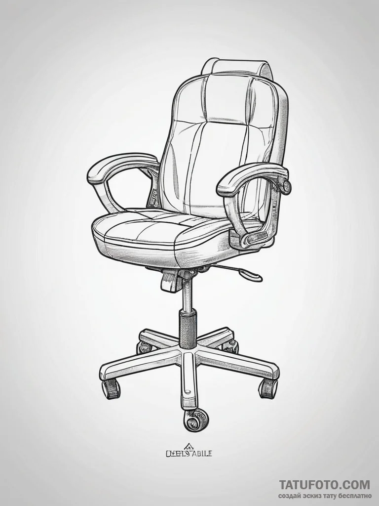 Tattoo sketch a stylized gamer chair with erg... - эскиз тату (№1753715651_0, 28.07.2025 15:14) — Tatufoto.com