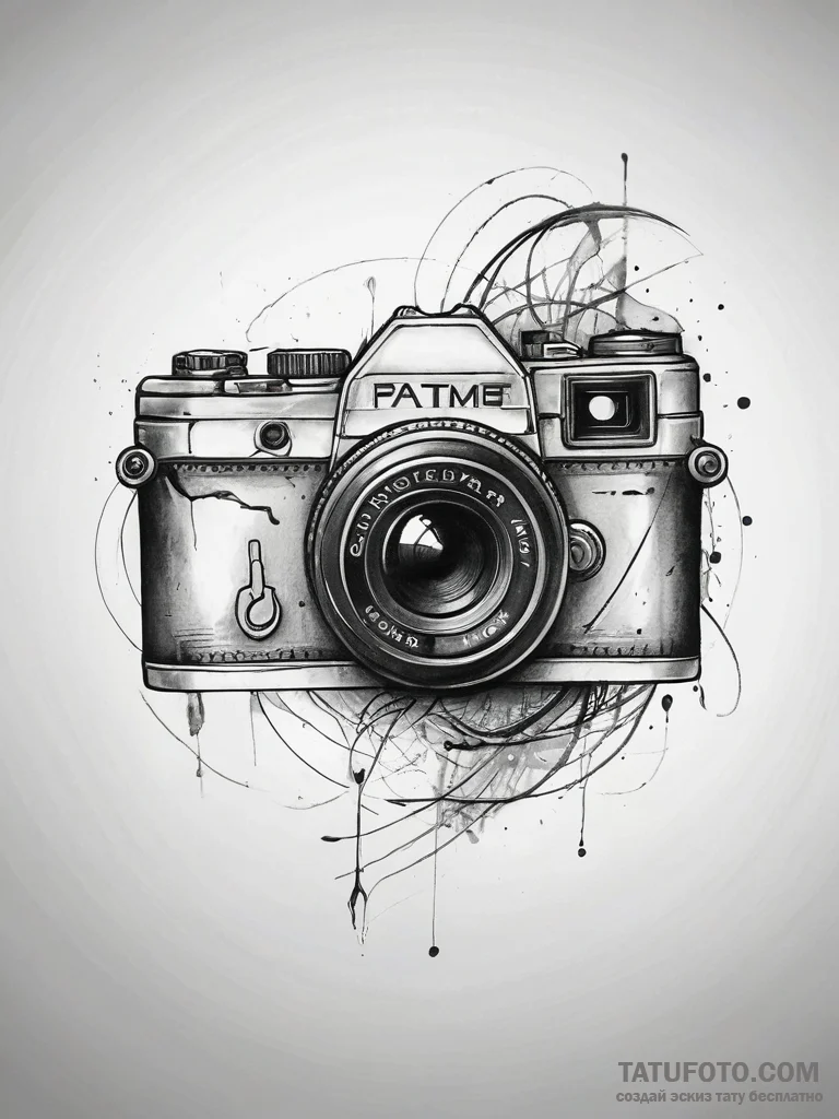 Tattoo design a streamer's camera with a "liv... - эскиз тату (№1753716818_0, 28.07.2025 15:33) — Tatufoto.com