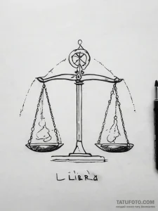 Tattoo sketch libra’s glyph balanced on a sin… — эскиз тату (№1753717211_0, 28.07.2025 15:40) — Tatufoto.com