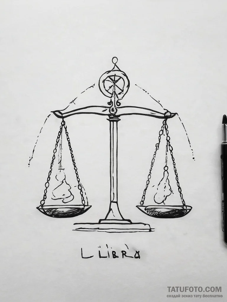 Tattoo sketch libra's glyph balanced on a sin... - эскиз тату (№1753717211_0, 28.07.2025 15:40) — Tatufoto.com