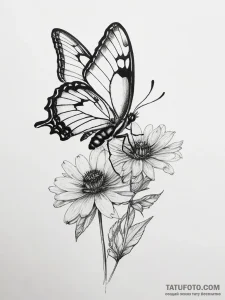 Tattoo sketch a single butterfly or bee inter… — эскиз тату (№1753717405_0, 28.07.2025 15:43) — Tatufoto.com