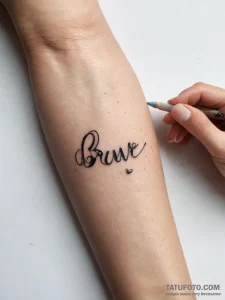 Tattoo sketch a single, empowering word (e.g…. — эскиз тату (№1753718186_0, 28.07.2025 15:56) — Tatufoto.com