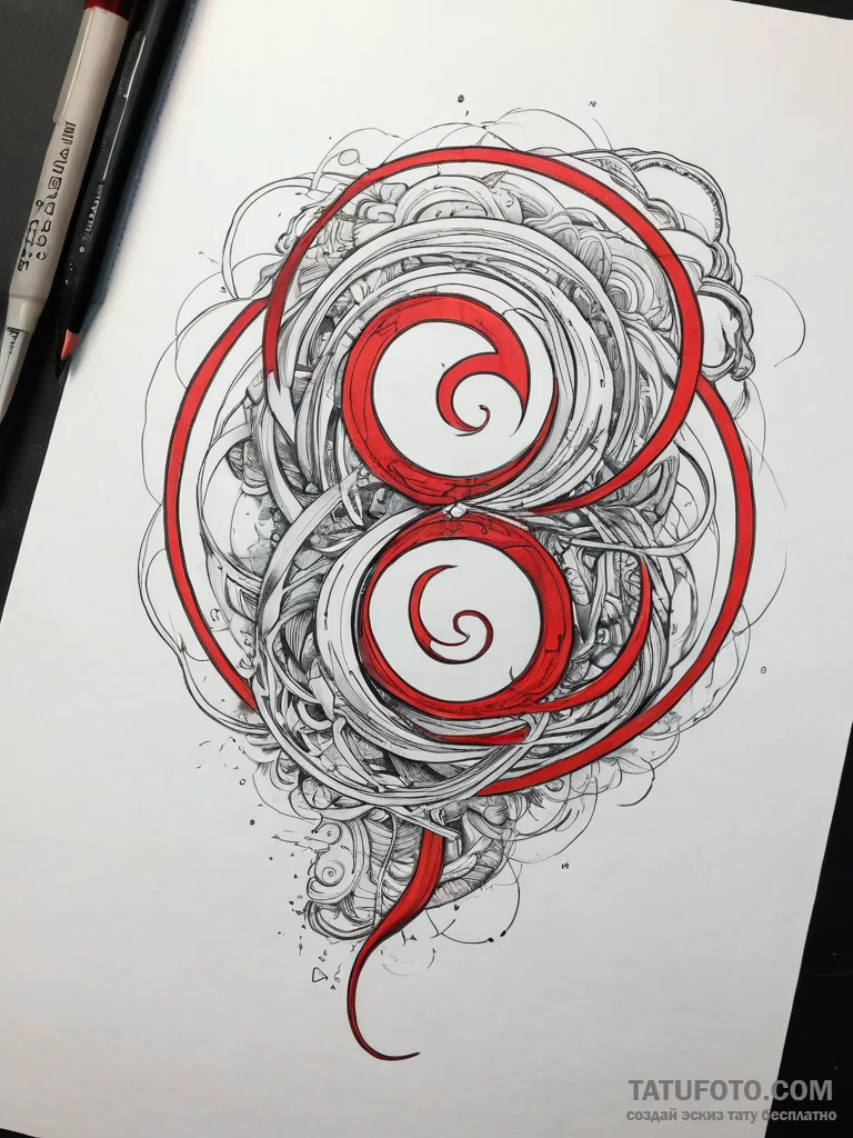Tattoo sketch gemini represented by two swirl... - эскиз тату (№1753738372_0, 28.07.2025 21:32) — Tatufoto.com